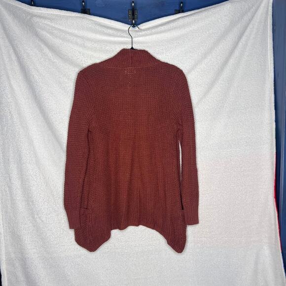 Market & Spruce (XS) Tabatha Waffle Knit Cotton Blend Cocoon Cardigan Rust - Picture 14 of 16